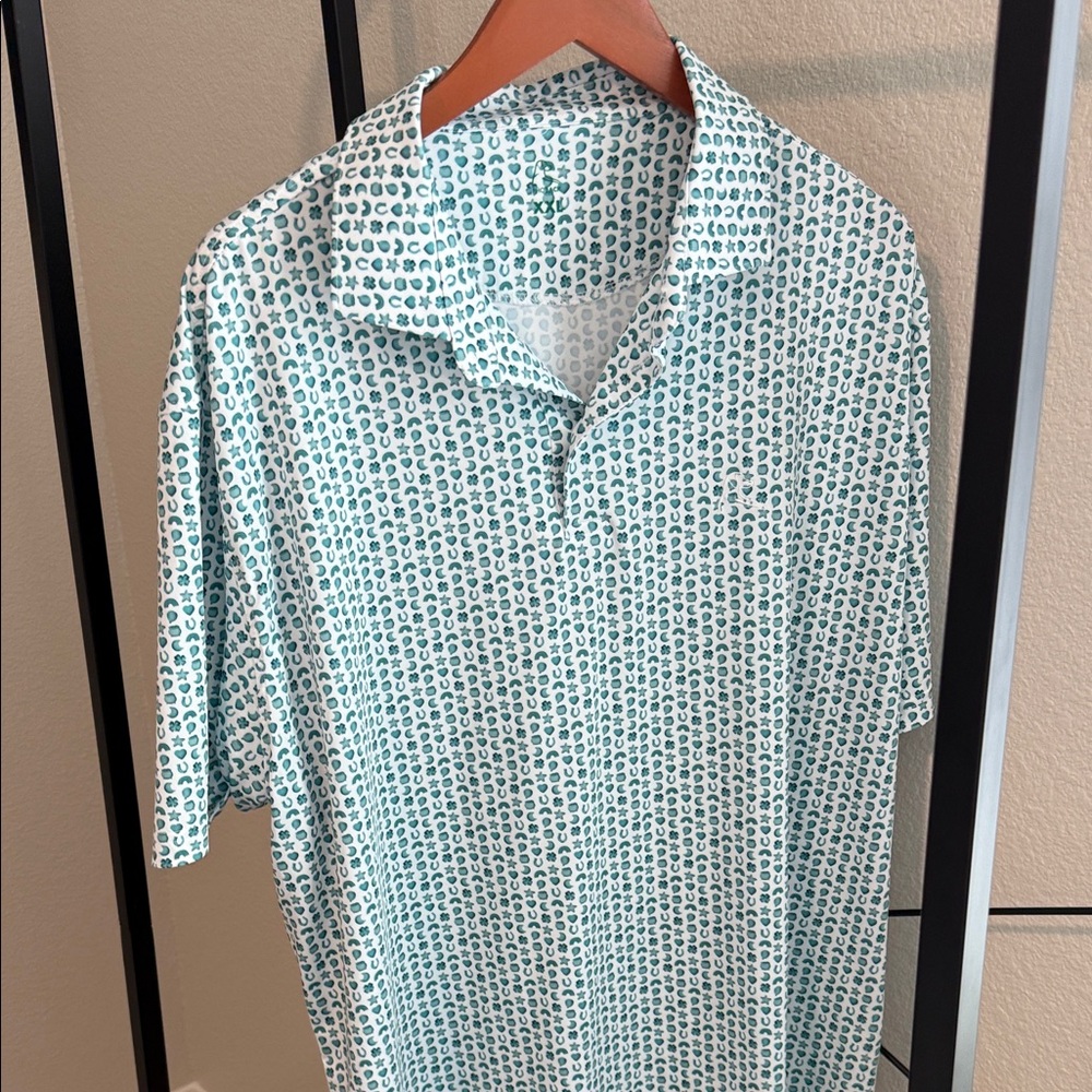 Rhoback Teal Patterned Casual Shirt